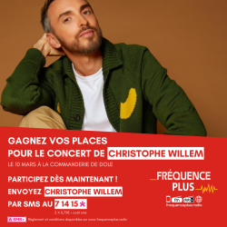Gagnez vos places pour le concert Christophe Willem à Dole !